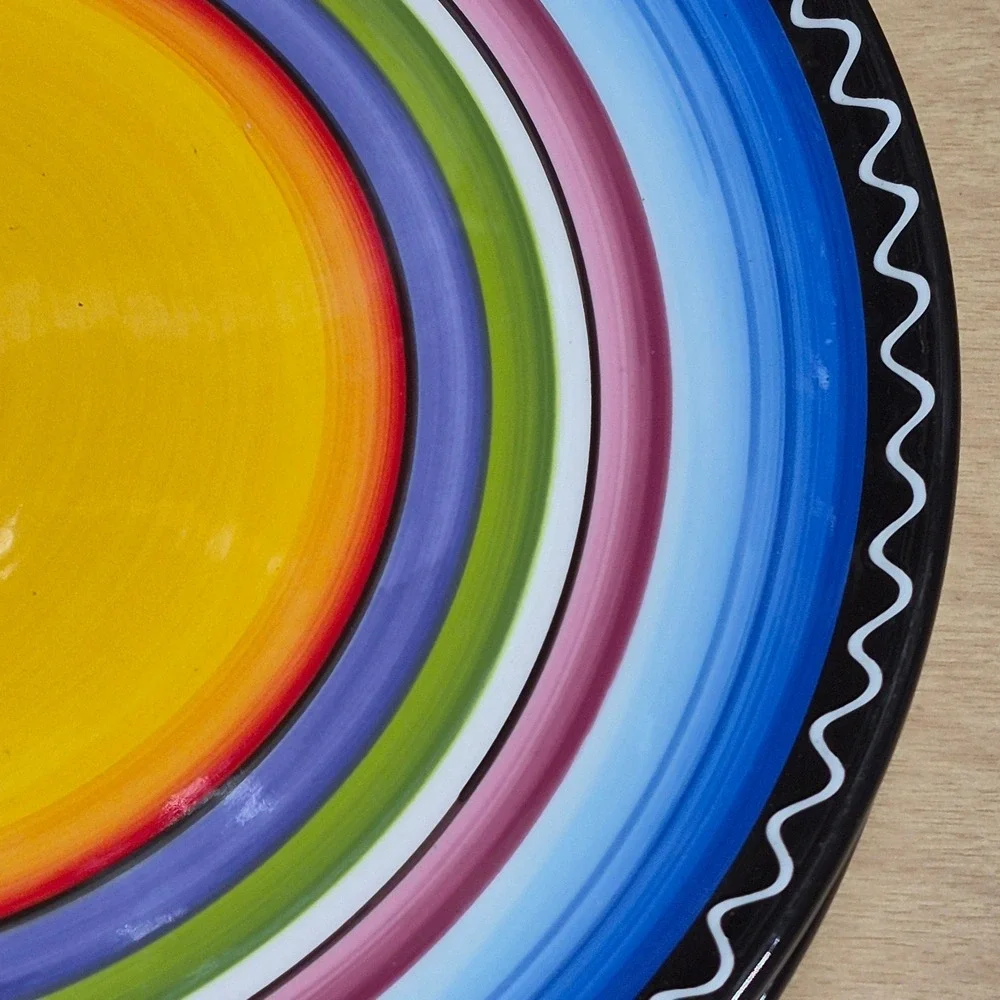 Certified International Nancy Green Multi Color Concentric Circle Dinner Plate